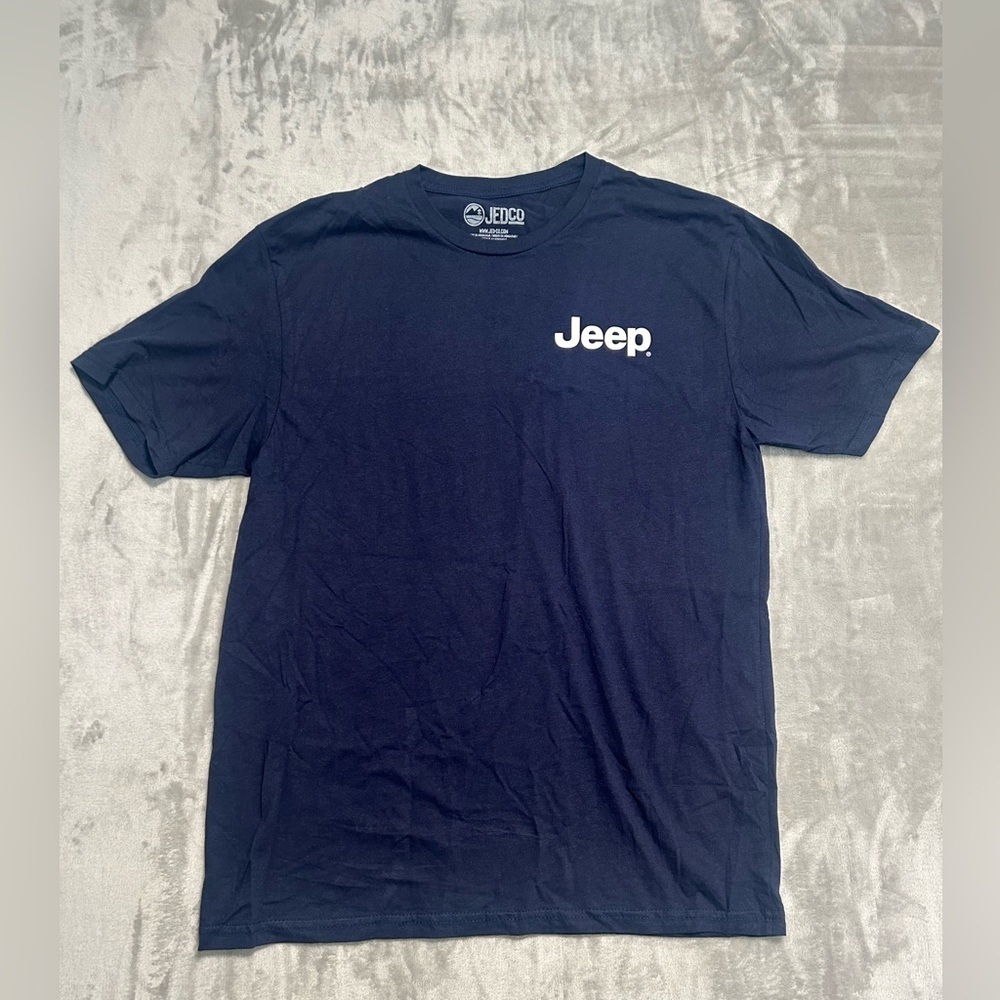 Jeep Short Sleeve T Shirt Mens Large Navy Blue American Flag
